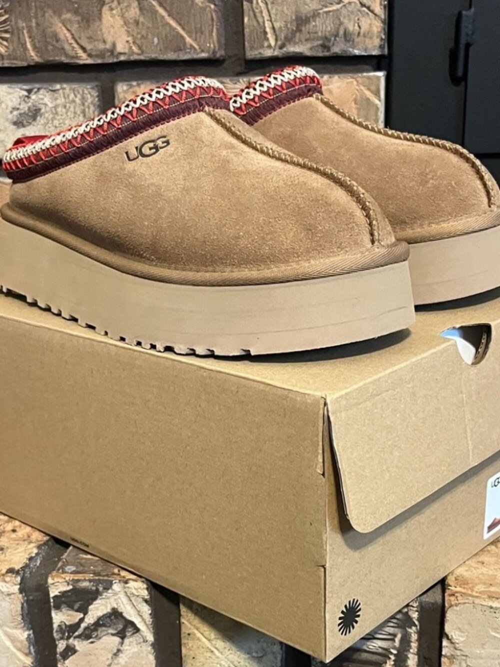 Ugg Tazz Platform Slippers in Chestnut